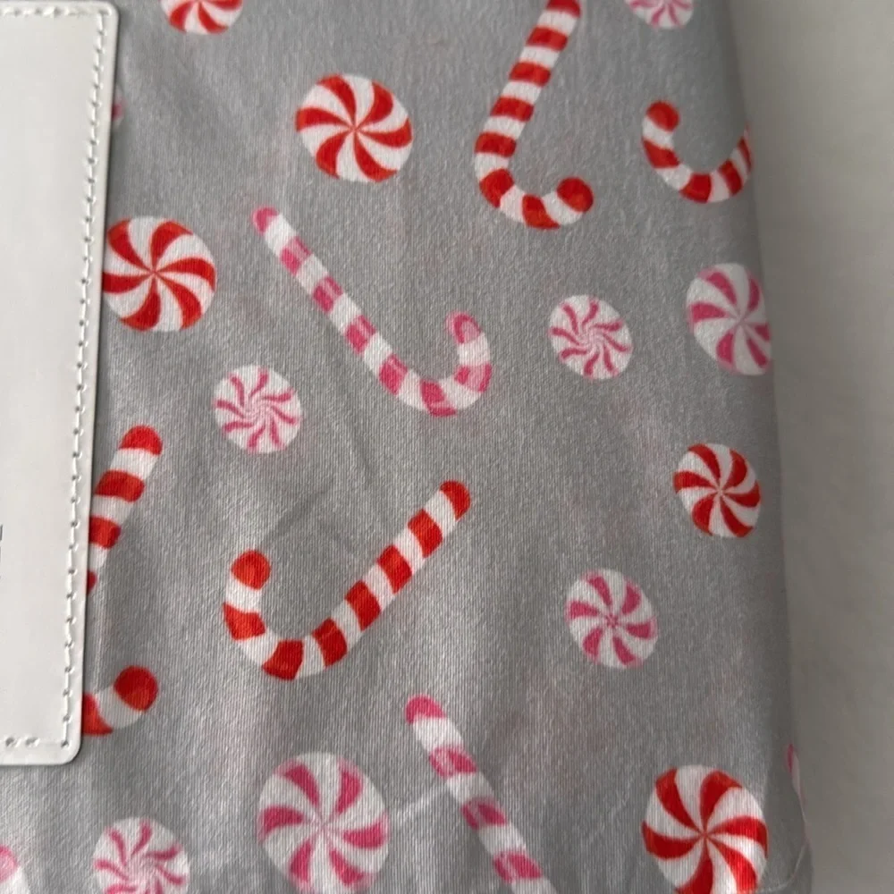 London Kaye Christmas candy cane Queen Sheet Set